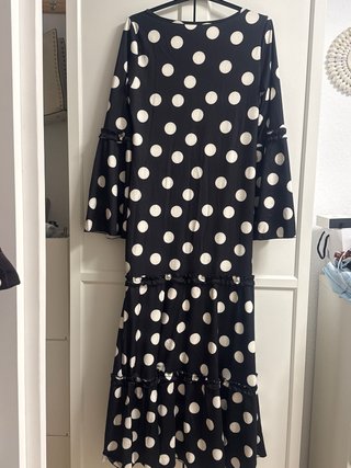 Traje Flamenca Lunares Blanco Negro