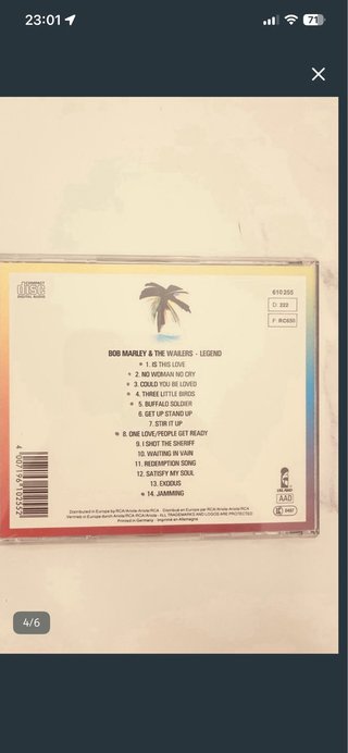 CD Bob Marley Legend - Lo Mejor de Bob Marley