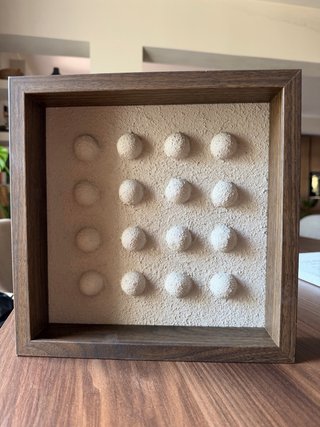 Quadro materico con cornice in legno
