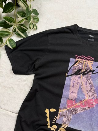 Levi’s Black Graphic T Shirt Vintage Print Casual