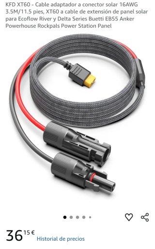 Cable adaptador conector panel solar