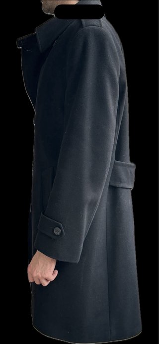 Cappotto Burberry lana uomo blu navy
