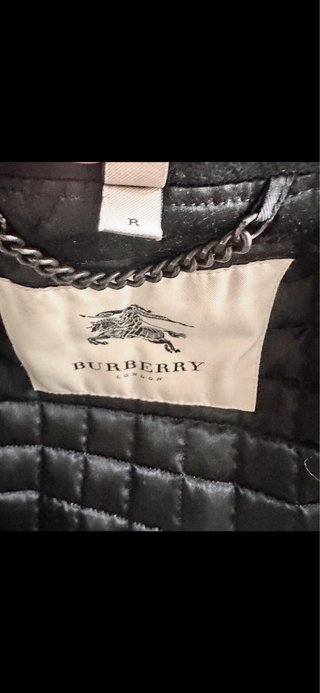 Cappotto Burberry lana uomo blu navy