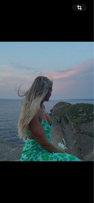 Vestido Zara floral verde y azul