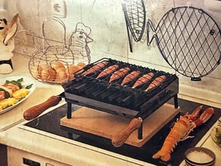Barbacoa de mesa carbón metal y madera