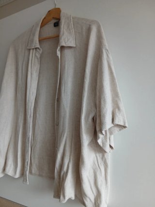 Camisa beige manga corta