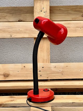 Lampada da Tavolo Vintage Veneta Lumi 1970 Rossa