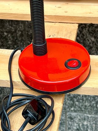Lampada da Tavolo Vintage Veneta Lumi 1970 Rossa