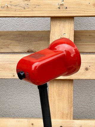 Lampada da Tavolo Vintage Veneta Lumi 1970 Rossa