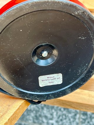Lampada da Tavolo Vintage Veneta Lumi 1970 Rossa