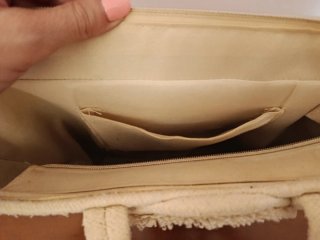 Bolso Capazo Beige con Adorno Multicolor
