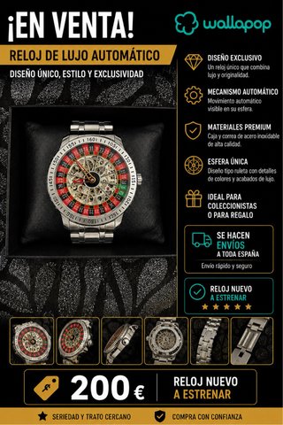 Reloj Automático Lujo Esfera Ruleta