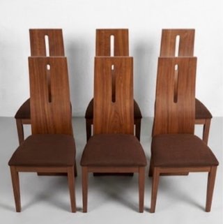 Juego de 6 sillas de comedor de madera