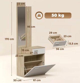 A ESTRENAR! Mueble recibidor con espejo y zapatero
