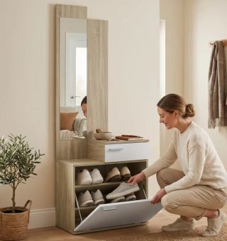 A ESTRENAR! Mueble recibidor con espejo y zapatero
