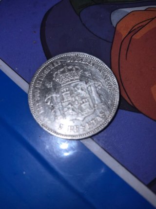 5 Pesetas Alfonso XII 1876 Original