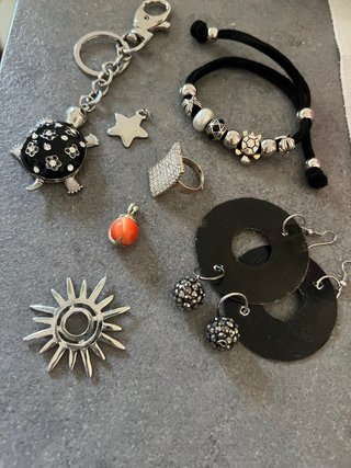 Portachiavi tartaruga, bracciale, anello, orecchin