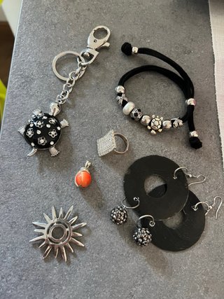 Portachiavi tartaruga, bracciale, anello, orecchin