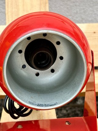 Lampada Space Age "Eyeball" Veneta Lumi – Rossa