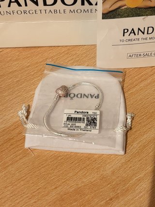 Bracciale Pandora Cuore Rosa Pavé Argento