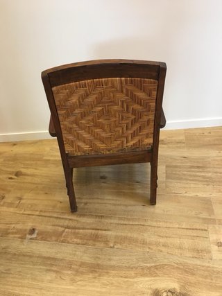 Butaca rústica madera y ratán