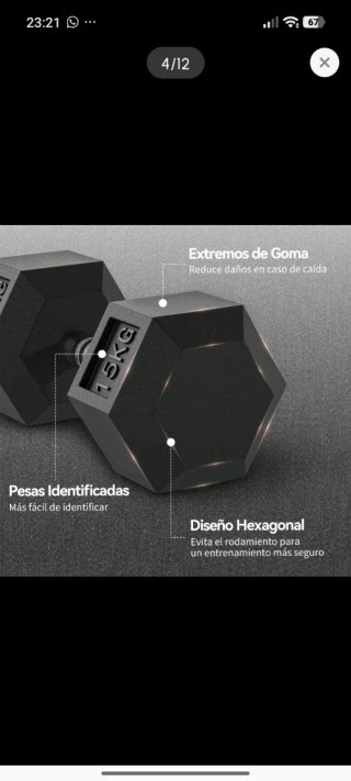 Mancuerna 12.5 kg Hexagonal NUEVA