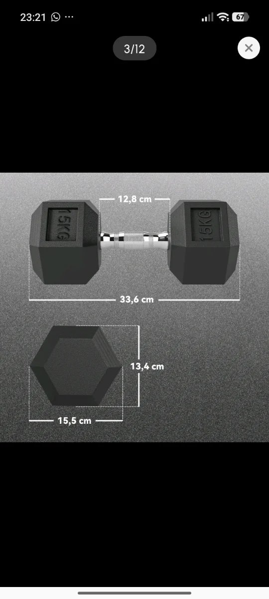 Mancuerna 12.5 kg Hexagonal NUEVA