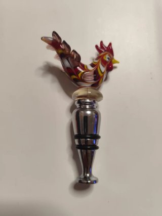 Tapón Botella Cristal Murano Gallo