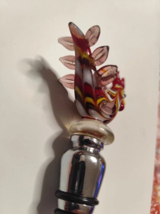 Tapón Botella Cristal Murano Gallo