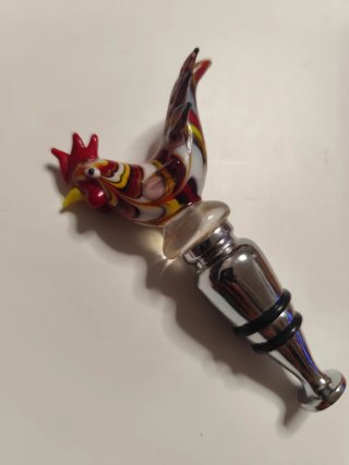 Tapón Botella Cristal Murano Gallo