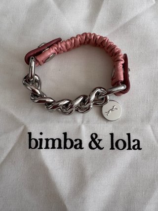 Pulsera Bimba y Lola Cadena y Piel Rosa