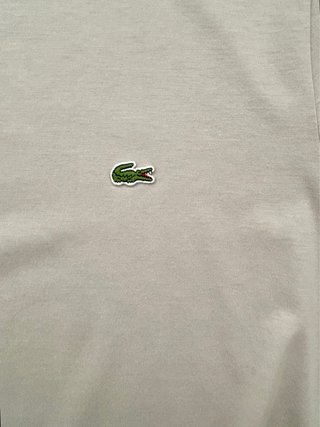 Camiseta Lacoste beige topo algodón Pima, talla L