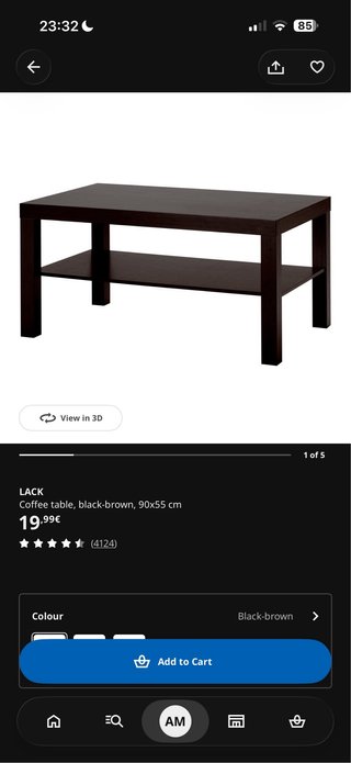 Mesa IKEA LACK Negra.