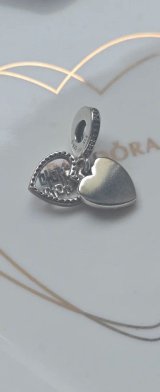 Pandora Charm Corazón Doble Felicidad Rojo