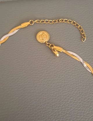 Collar bicolor Singularu oro y acero nuevo