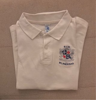 15 polos blancos uniforme B.V.M. Irlandesas