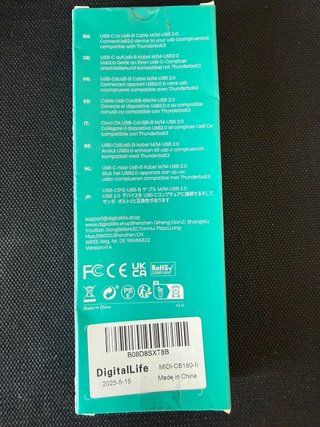 Cavo DigitalLife MIDI USB C a U