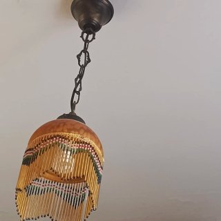 Lámpara colgante de cristal y cadena