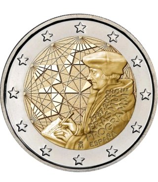 MONEDA CONMEMORATIVA 2€ ESPAÑA 2022. ERASMUS