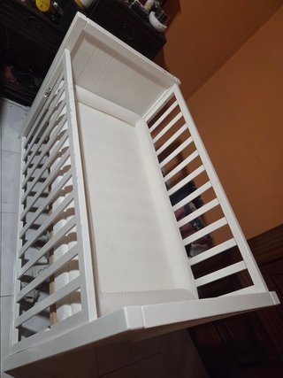 Cuna madera+colchón viscoelástico