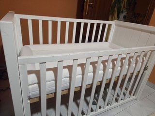 Cuna madera+colchón viscoelástico