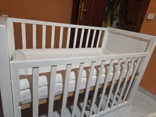 Cuna madera+colchón viscoelástico