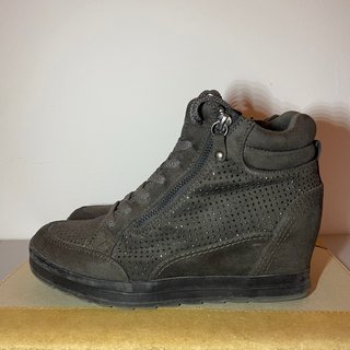 Botines marrones vintage con brillos talla 39