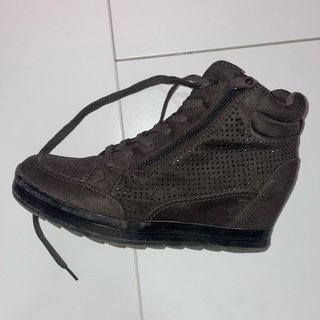 Botines marrones vintage con brillos talla 39