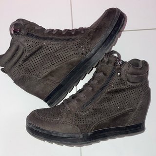 Botines marrones vintage con brillos talla 39