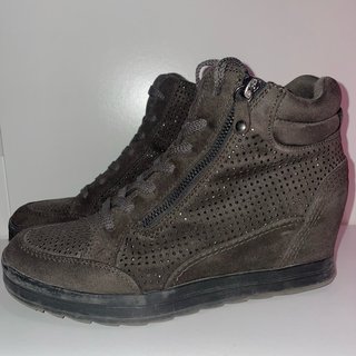 Botines marrones vintage con brillos talla 39