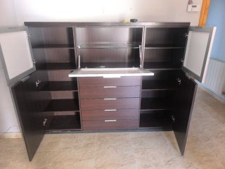 Aparador y Mueble TV Madera y Cristal.