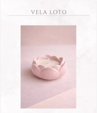 Vela Flor de Loto decorativa Rosa Pastel