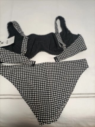Bikini Vichy Negro y Blanco Talla 44/95F