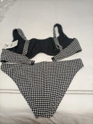 Bikini Vichy Negro y Blanco Talla 44/95F